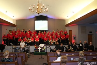 Photo of choir on stage July 19, 2015