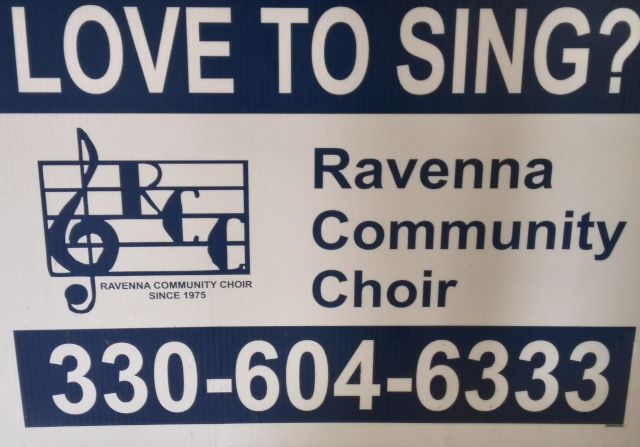 Love to Sing? Ravenna (Ohio) Community Choir - Call +1 330 604-6333 for information