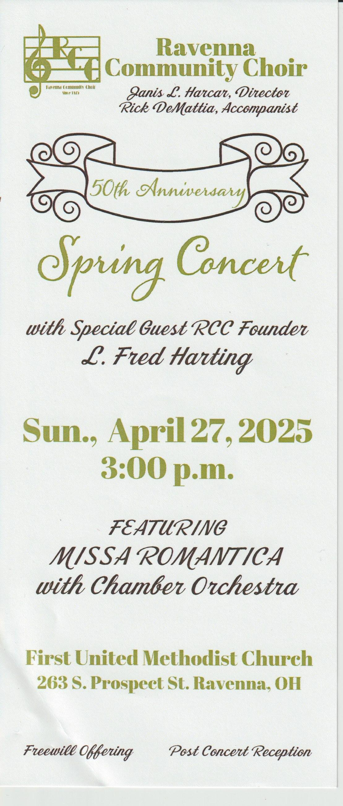 Handbill for April 2025 concert